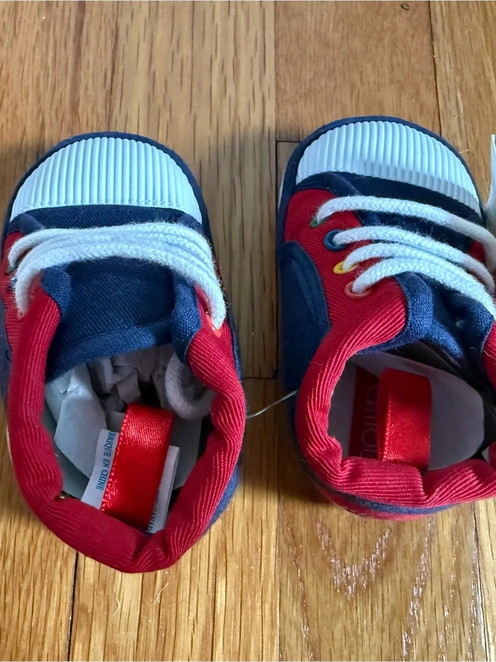 Navy and Red Toddler Canvas Sneakers
